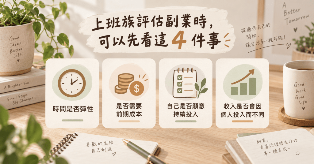 分享產品使用心得與安排副業時間的示意圖