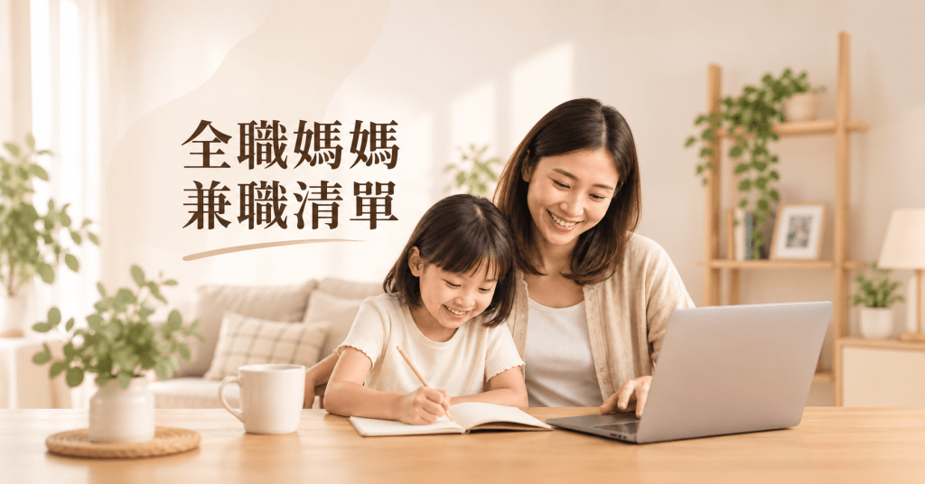 全職媽媽兼職清單，適合媽媽在家的兼職工作示意圖